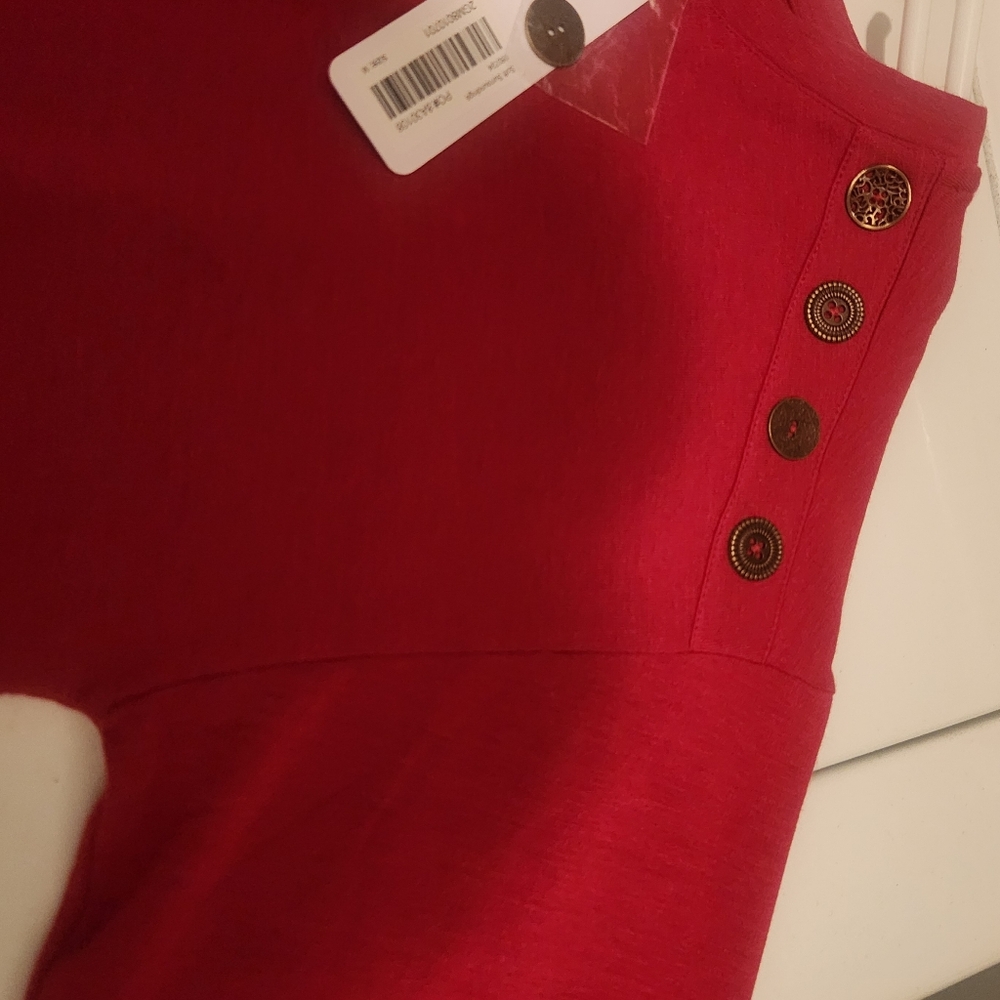 Soft Surroundings Red Tunic Sweater - Picture 4 of 8